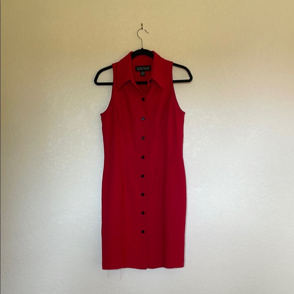 Vintage Red Button-Up Dress